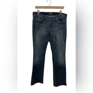 7 For All Mankind bootcut stretch jean 5 pocket factory distressed sz 32/33 tall